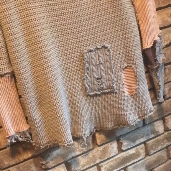 Upcycled apocalyptic/dystopian thermal Sweater 🪡