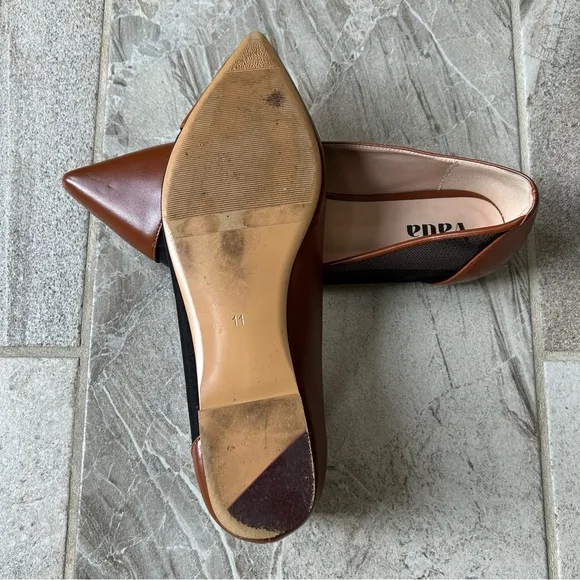 Vaila Linda Flats in Brown, Size 11