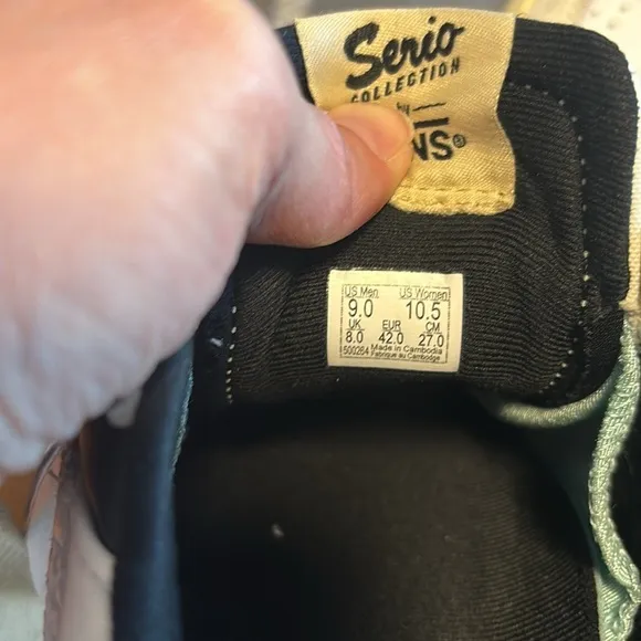 Van Serio Collection White and Black and Tan Sneakers