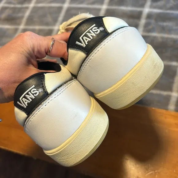 Van Serio Collection White and Black and Tan Sneakers