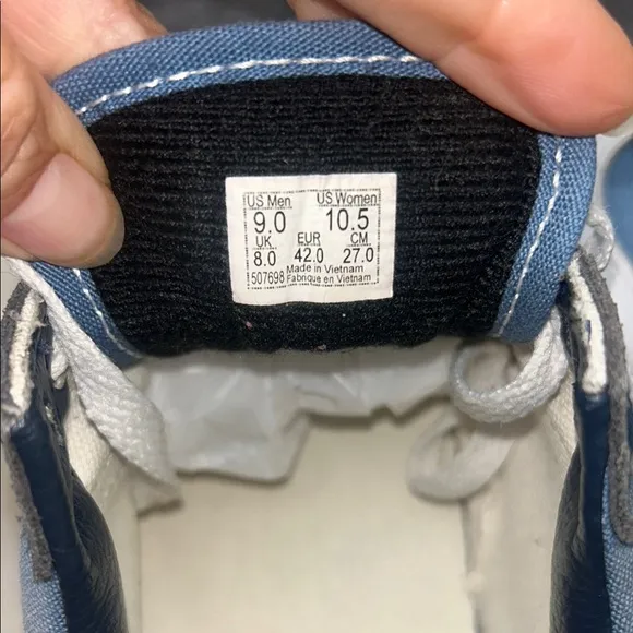 Vans Blue and Black Low-Top Sneakers with White Sole