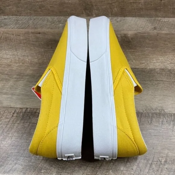 VANS Classic Slip-On Twill Freesia Gold-Yellow Sneakers Mens 9 Womens 10.5 NEW