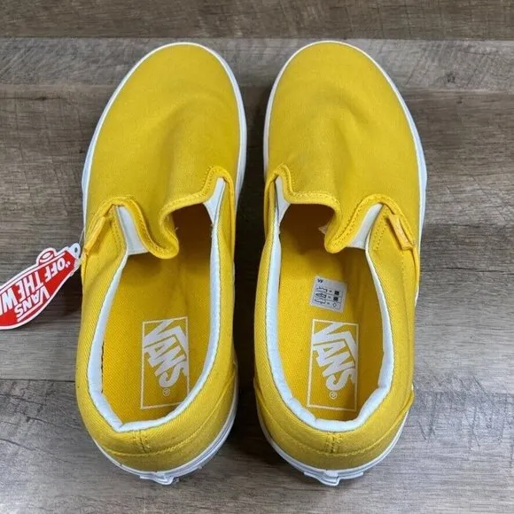 VANS Classic Slip-On Twill Freesia Gold-Yellow Sneakers Mens 9 Womens 10.5 NEW