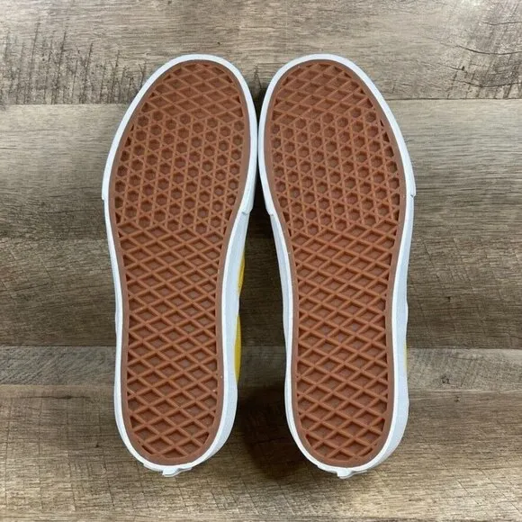 VANS Classic Slip-On Twill Freesia Gold-Yellow Sneakers Mens 9 Womens 10.5 NEW