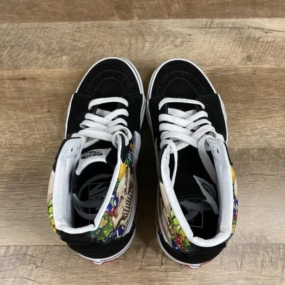 VANS Fruit Skull Sk8-Hi Sneakers Black/White Mens 4.5 Womens Sz 6 Shoes NEW