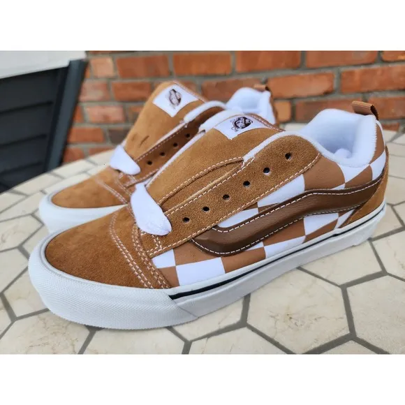 VANS Knu Skool OG 2023 MEN'S SNEAKERS Wheat Mega Check Brown Men's Size 13