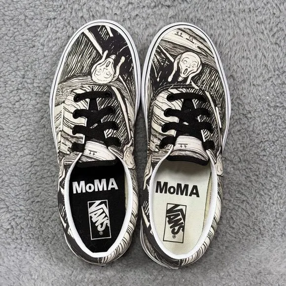 Vans MoMA x Era Edvard Munch's The Scream Womens Size 6.5 Sneakers Shoes Black