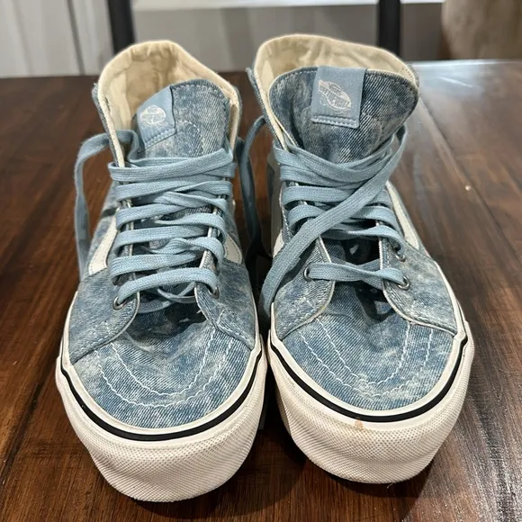 Vans Off the Wall High Top Tie dye Denim Sneakers M8/W9.5