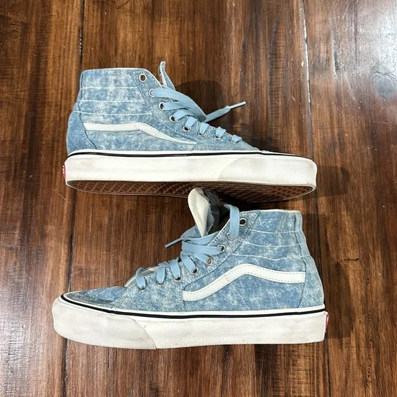 Vans Off the Wall High Top Tie dye Denim Sneakers M8/W9.5