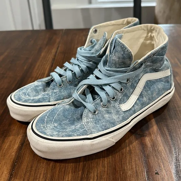 Vans Off the Wall High Top Tie dye Denim Sneakers M8/W9.5