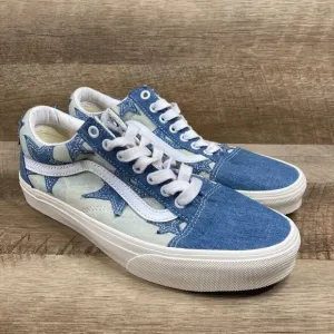 VANS Old Skool Starry Night Denim Blue Canvas Sneakers Mens 7.5 Womens 9 NEW