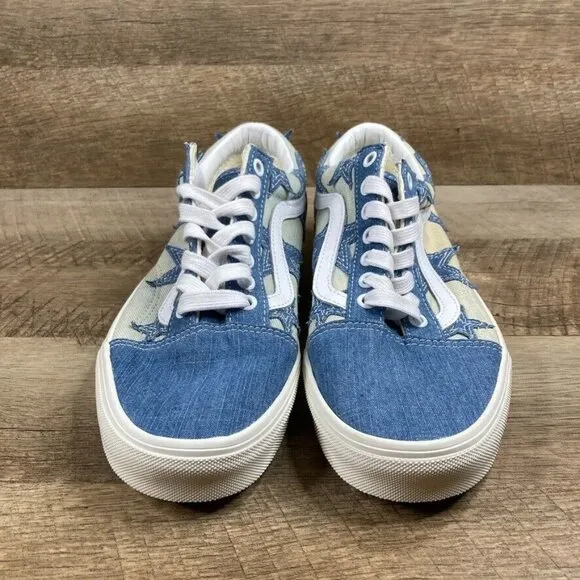 VANS Old Skool Starry Night Denim Blue Canvas Sneakers Mens 7.5 Womens 9 NEW
