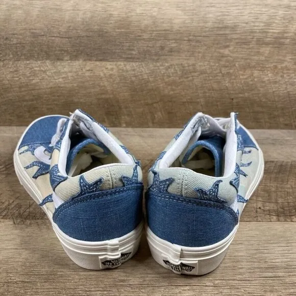 VANS Old Skool Starry Night Denim Blue Canvas Sneakers Mens 7.5 Womens 9 NEW