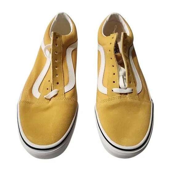 Vans OLD SKOOL Unisex Canvas Suede Skateboard Sneakers Ochre/True White Size 11