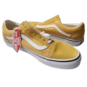 Vans OLD SKOOL Unisex Canvas Suede Skateboard Sneakers Ochre/True White Size 11