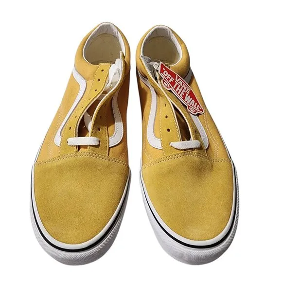 Vans OLD SKOOL Unisex Canvas Suede Skateboard Sneakers Ochre/True White Size 11