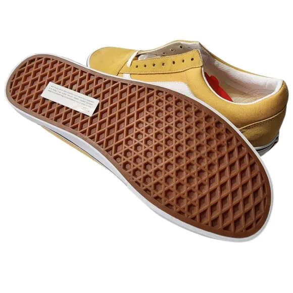 Vans OLD SKOOL Unisex Canvas Suede Skateboard Sneakers Ochre/True White Size 11