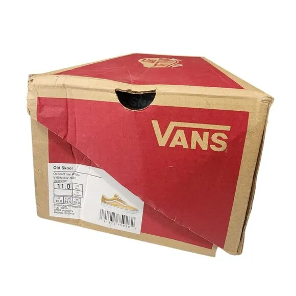 Vans OLD SKOOL Unisex Canvas Suede Skateboard Sneakers Ochre/True White Size 11