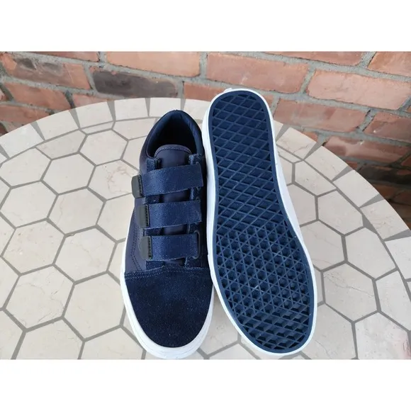 VANS Old Skool V Surplus Nylon Mens Sz 7.5 Dress Blues Navy White Luxury Rare