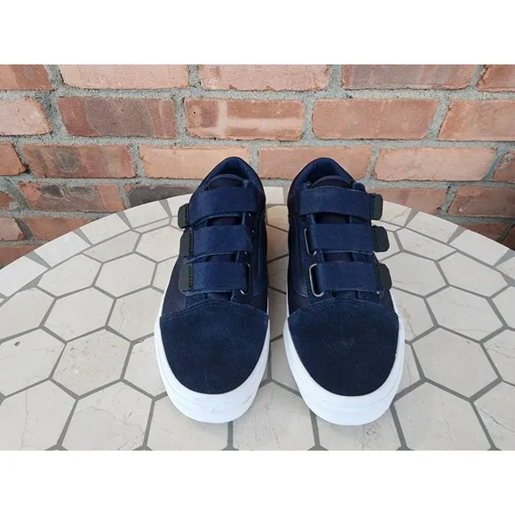 VANS Old Skool V Surplus Nylon Mens Sz 7.5 Dress Blues Navy White Luxury Rare
