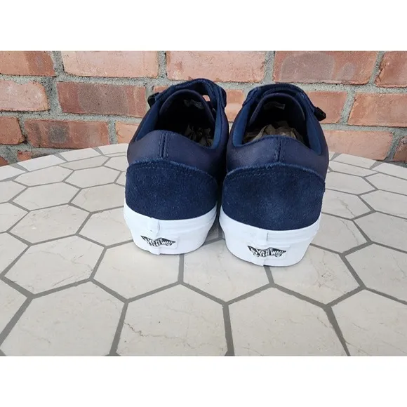 VANS Old Skool V Surplus Nylon Mens Sz 7.5 Dress Blues Navy White Luxury Rare
