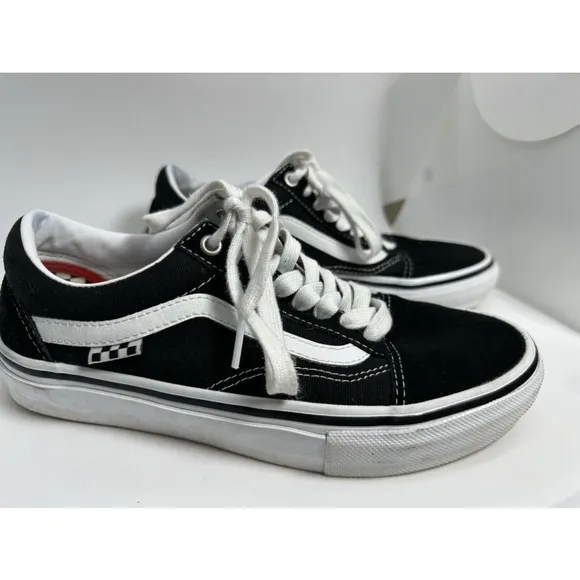 Vans Pop Cush Black Off The Wall‎ Skateboard Shoe Men’s Size 6.5 500714 EUC