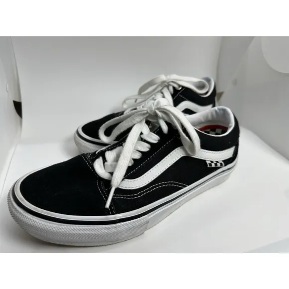 Vans Pop Cush Black Off The Wall‎ Skateboard Shoe Men’s Size 6.5 500714 EUC