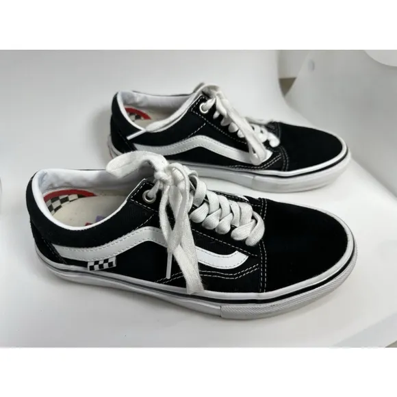 Vans Pop Cush Black Off The Wall‎ Skateboard Shoe Men’s Size 6.5 500714 EUC