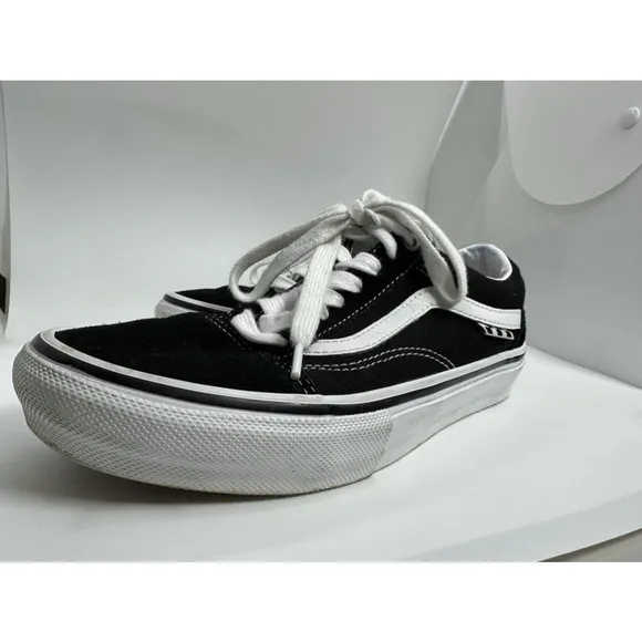Vans Pop Cush Black Off The Wall‎ Skateboard Shoe Men’s Size 6.5 500714 EUC