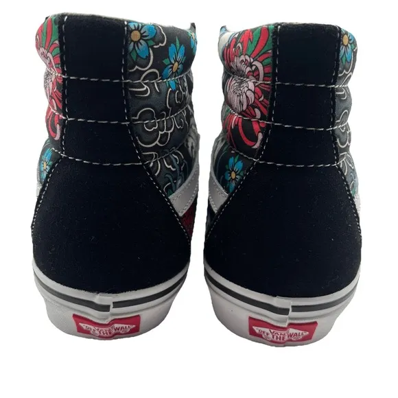 Vans SK8-Hi Tiger Floral Mens Size 9.5 M - White Skateboarding Casual Sneakers