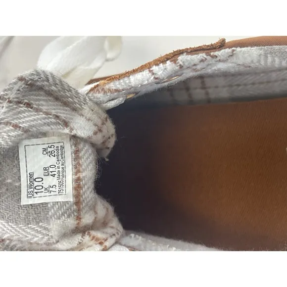Vans Ward Platform Plaid Glazed Ginger New Women's Size 10 VN000D2RN1Z