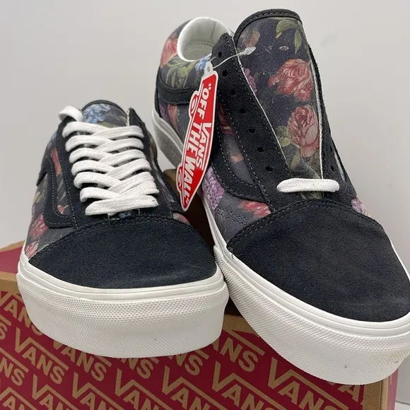 Vans WMNS Sneakers with Classic Low-Top Design Old SkoolMoody Floral Grey/White
