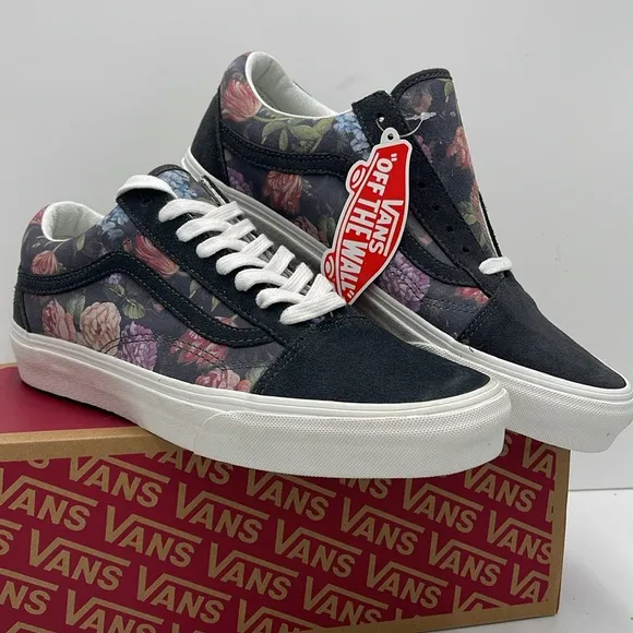 Vans WMNS Sneakers with Classic Low-Top Design Old SkoolMoody Floral Grey/White