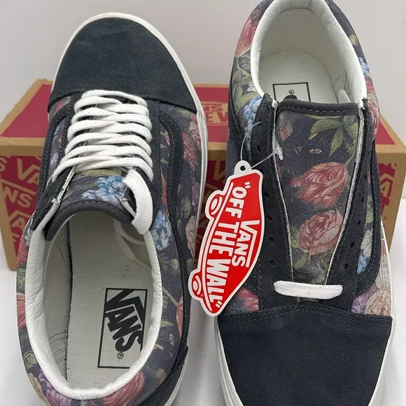 Vans WMNS Sneakers with Classic Low-Top Design Old SkoolMoody Floral Grey/White