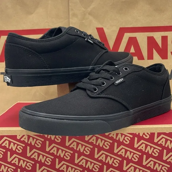 Vans Women’s Black Canvas Sneakers Atwood (Canvas) Black/BlackVN000TUY186
