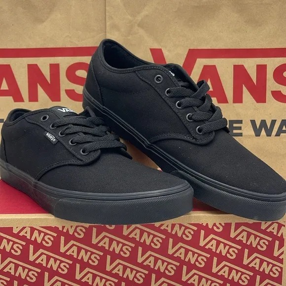 Vans Women’s Black Canvas Sneakers Atwood (Canvas) Black/BlackVN000TUY186