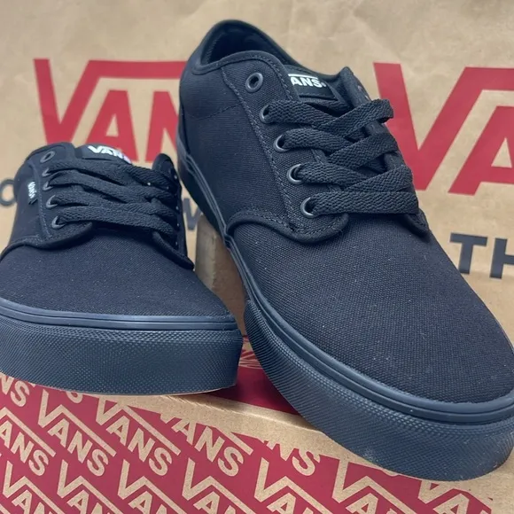 Vans Women’s Black Canvas Sneakers Atwood (Canvas) Black/BlackVN000TUY186