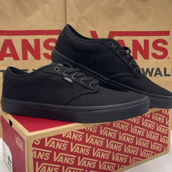Vans Women’s Black Canvas Sneakers Atwood (Canvas) Black/BlackVN000TUY186
