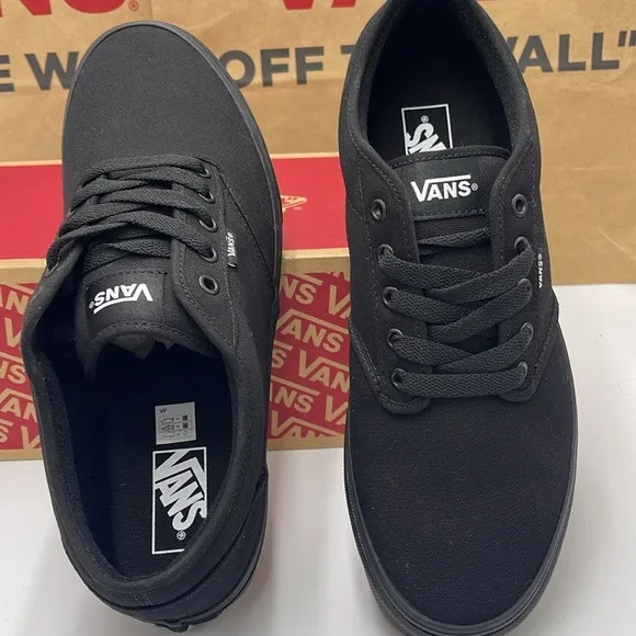 Vans Women’s Black Canvas Sneakers Atwood (Canvas) Black/BlackVN000TUY186