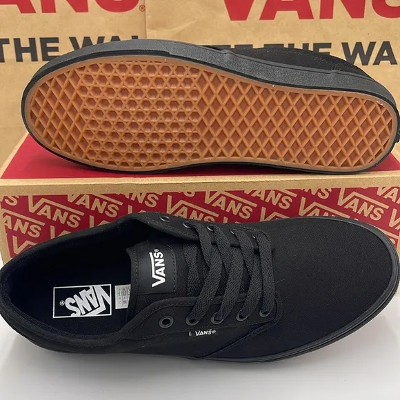 Vans Women’s Black Canvas Sneakers Atwood (Canvas) Black/BlackVN000TUY186