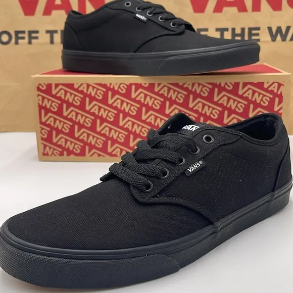 Vans Women’s Black Canvas Sneakers Atwood (Canvas) Black/BlackVN000TUY186