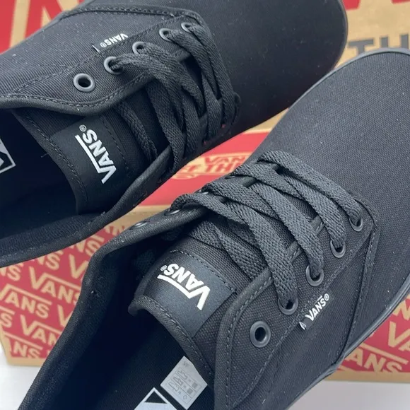 Vans Women’s Black Canvas Sneakers Atwood (Canvas) Black/BlackVN000TUY186