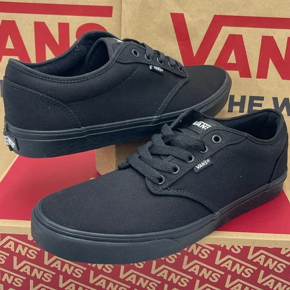 Vans Women’s Black Canvas Sneakers Atwood (Canvas) Black/BlackVN000TUY186