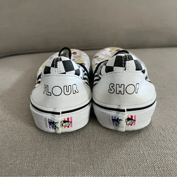 Vans x Flour Shop Classic Slip-On Sneakers Icons Men’s Size 9 Women’s 10.5