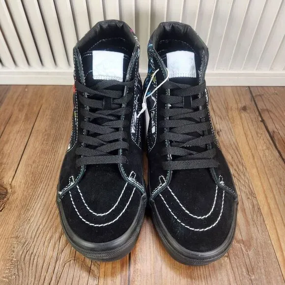 Vans Sk8-Hi Disney Villains Womens 7.5 Black Suede Skateboarding Sneakers Shoes