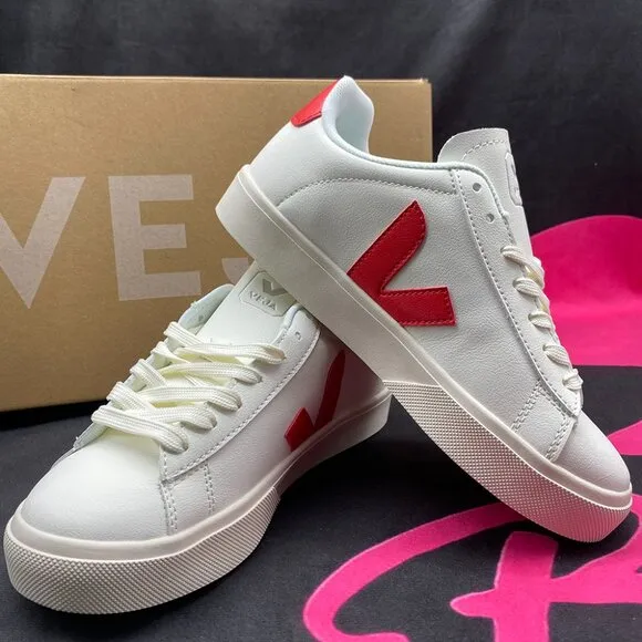Veja Campo Classic Versatile Sneakers White And Red