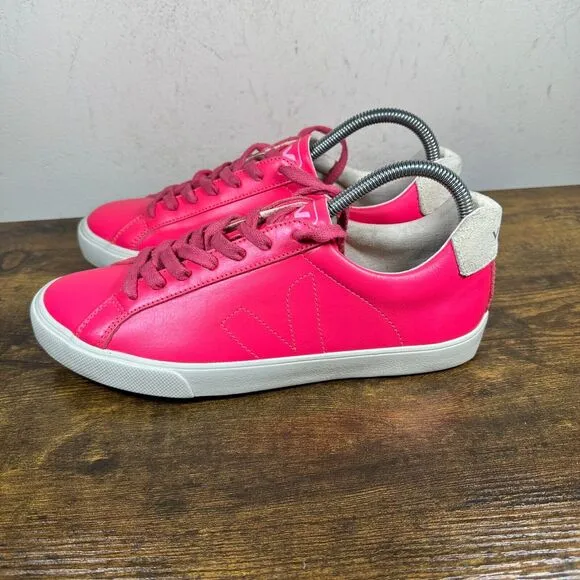 Veja Campo Hot Pink‎ White Rare Lace Up Shoes Sneakers Women's Size 9