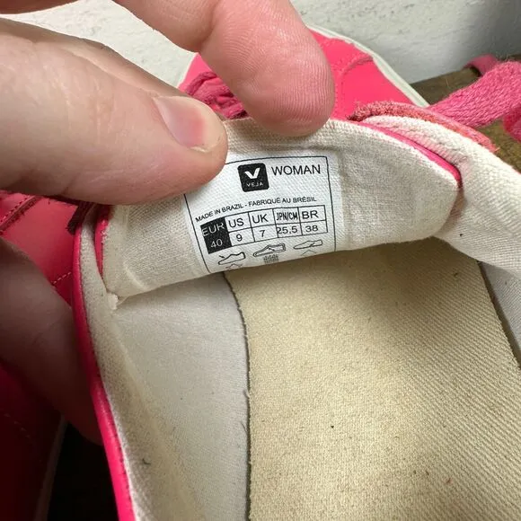 Veja Campo Hot Pink‎ White Rare Lace Up Shoes Sneakers Women's Size 9