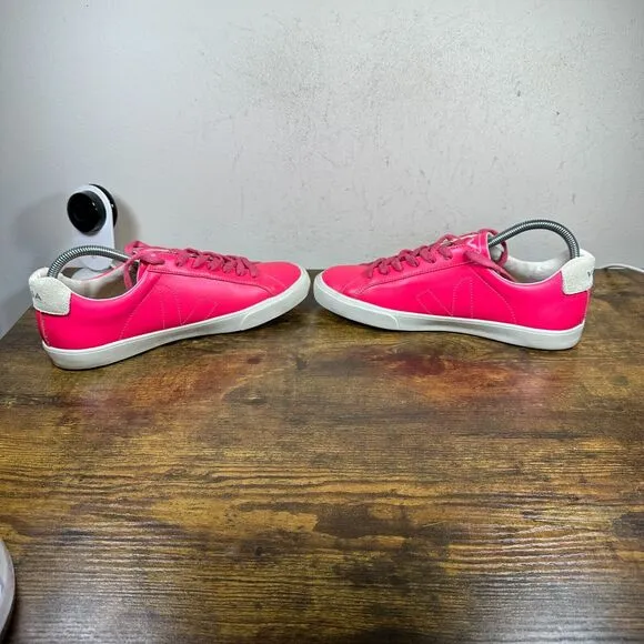 Veja Campo Hot Pink‎ White Rare Lace Up Shoes Sneakers Women's Size 9