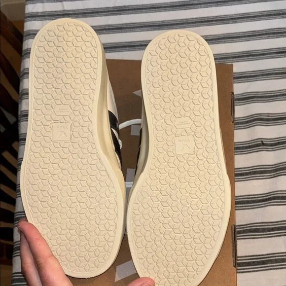 Veja Cream and Black Sneakers